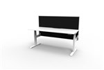 Boost  1P Sit Stand Desk 1200x750mm Nat White Top White Frame Black Screen