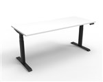 Boost  1P Sit Stand Desk 1500x750mm Nat White Top Black Frame