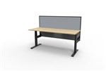 Boost  1P Sit Stand Desk 1500x750mm Nat Oak Top Black Frame Gry Screen