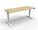 Boost  1P Sit Stand Desk 1800x750mm Nat Oak Top White Frame