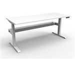 Boost  1P Sit Stand Desk 1800x750mm Nat White Top White Frame Cable Tray