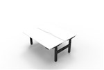 Boost  2P Sit Stand Desk 1200x750mm Nat White Top Black Frame
