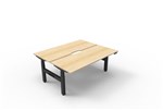 Boost  2P Sit Stand Desk 1200x750mm Nat Oak Top Black Frame
