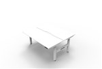 Boost  2P Sit Stand Desk 1500x750mm Nat White Top White Frame