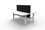 Boost  2P Sit Stand Desk 1500x750mm Nat White Top White Frame Black Screen Cable Tray