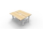 Boost  2P Sit Stand Desk 1800x750mm Nat Oak Top White Frame