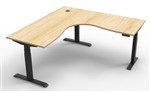 Boost  Cnr Sit Stand Desk 1800x1500mm Nat Oak Top Black Frame