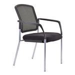 Chair Lindis 4 Leg Chair Black Mesh Back With Arms