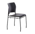 Chair Maxim 4 leg Chair Upholstered Black Vinyl Seat Black Frame