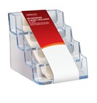 Deflecto Business Card Holder 70841 4 Tier 4 Compartments Clear