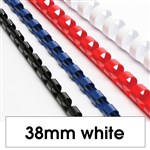 Binding Comb Plastic 38mm 21 Ring Coil Pack 50 White