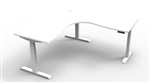 Boost  Cnr Sit Stand Desk 1800x1800mm Natl White Top White Frame