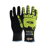 NXG P8138 Black Dog Cut F Impact Gloves Nitrile Palm Coated 
