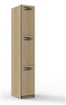 Locker 3 Door Melamine Natural Oak 1850mm H x 305mm W x 455mm D 