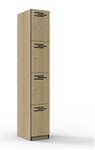 Locker 4 Door Melamine Natural Oak 1850mm H x 305mm W x 455mm D