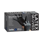 Saniflex Gloves Latex Exam Powder Free Black Large Bx100