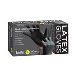 Saniflex Gloves Latex Exam Powder Free Black XL Bx100