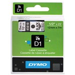 Dymo Labelling Tape D1 12mmx7m 45010 Black On Clear