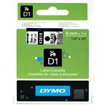 Dymo Labelling Tape D1 6Mm X 7M 43610 Black On Clear