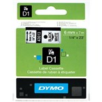 Dymo Labelling Tape D1 6mm X 7M 43613 Black On White