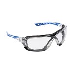 Wirra Carbon Safety Glasses AF Clear Lens ClearBlue Arms With Foam Gasket