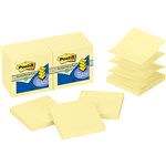 PostIt Notes R330Rp12Yw Popup Recycled 76X76mm Canary Yellow Pack 12
