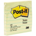 PostIt Notes 630Ss Lined 76X76mm Canarry Yellow Pack 12