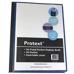 Protext Display Book Insert Cover Fixed 40 Pockets A4 Black