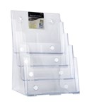 Deflecto Brochure Holder 77441 Free Standing A4 4 Tier Clear