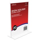 Deflecto Sign Menu Holder 47901 A5 Double Sided Portrait Clear
