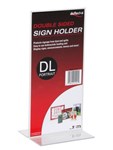 Deflecto Sign Menu Holder 45101 DL Double Sided Portrait Clear
