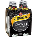 Schweppes Soda Water Classic Mixers Glass Bottle 300Ml Pack 4