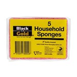 Black And Gold Household Sponges Pack 5