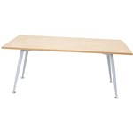 Rapid Meeting Table 1800X900Mm Silver Frame With Chrome Foot Beech Top