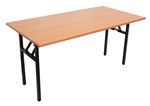 Rapid Folding Table Steel Black Frame 1800X900 Cherry Top
