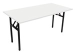 Rapid Folding Table Black Steel Frame 1500X750 White Top