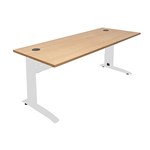 Rapid Span Desk 1800X700 White Metal Frame With Modesty Panel Beech