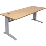 Rapid Span Desk 1200X700 Silver Metal Frame With Modesty Panel Beech