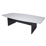 Logan Conference Meeting Table 2400X1200 Boat Shaped White Ironstone