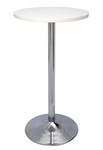Rapid Dry Bar Table 600Mm Round Top 1075H Chrome Base White Top