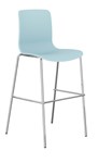 Acti Chrome Bar Stool Base 760Mm High With Polyprop Shell Pale Blue