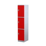 Locker 3 Door Abs Plastic 1940Hx380Wx500D Red