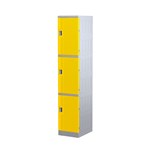 Locker 3 Door Abs Plastic 1940Hx380Wx500D Yellow
