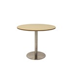 Rapid Table Round 900Mm With Chrome Base Natural Oak