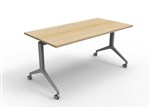 Rapid Table Flip Top 1800X750 Silver Frame Natural Oak Top