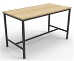 Rapid High Bar Table Black Powdercoated Steel Frame 1800X900X1050H Natual O