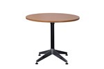 Rapid Typhoon 1200mm Round Meeting Table Natural Oak Top Black Frame With 4 Star Chrome Base