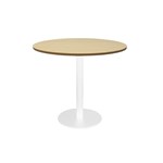Rapid Table Round 900Mm With White Base Natural Oak