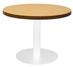 Coffee Table Round 600Mm White Base 425H Cherry Top