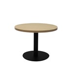 Rapid Round Coffee Table 600Mm Black Base 425H Natural Oak Top